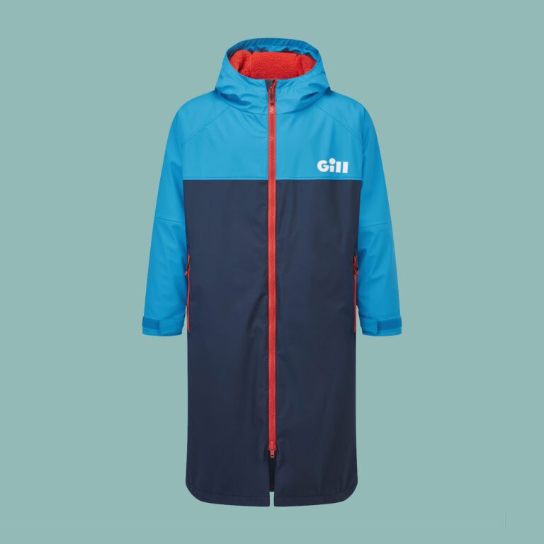 Gill Aqua Parka on blue background