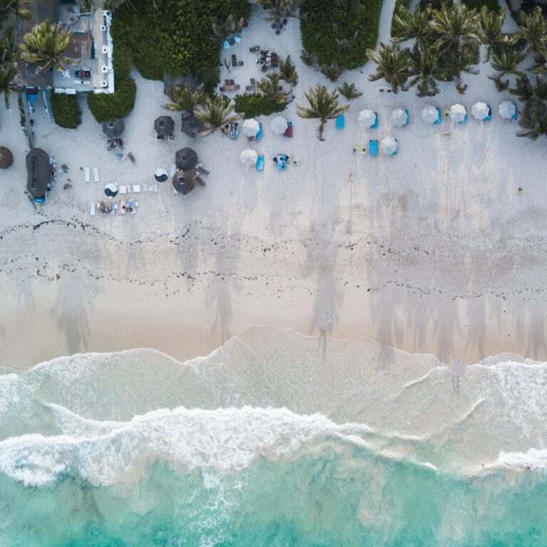 A arial view of a beach