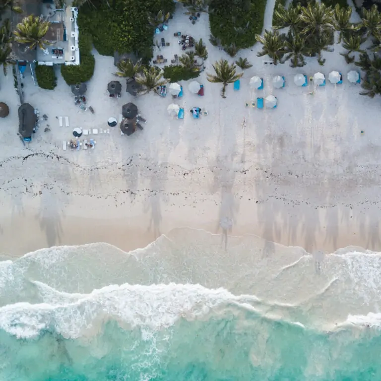 A arial view of a beach